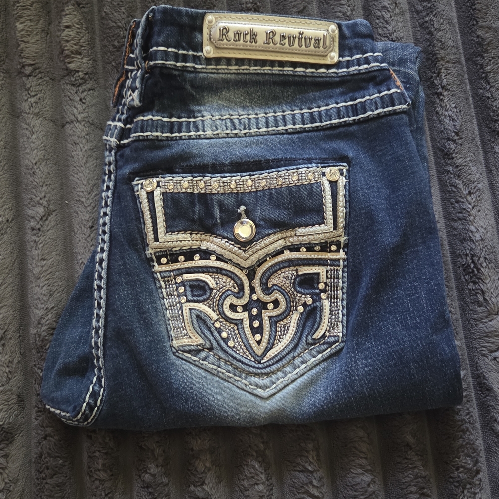 Rock Revival Kenda Skinny Jeans Size 33 Inseam 31